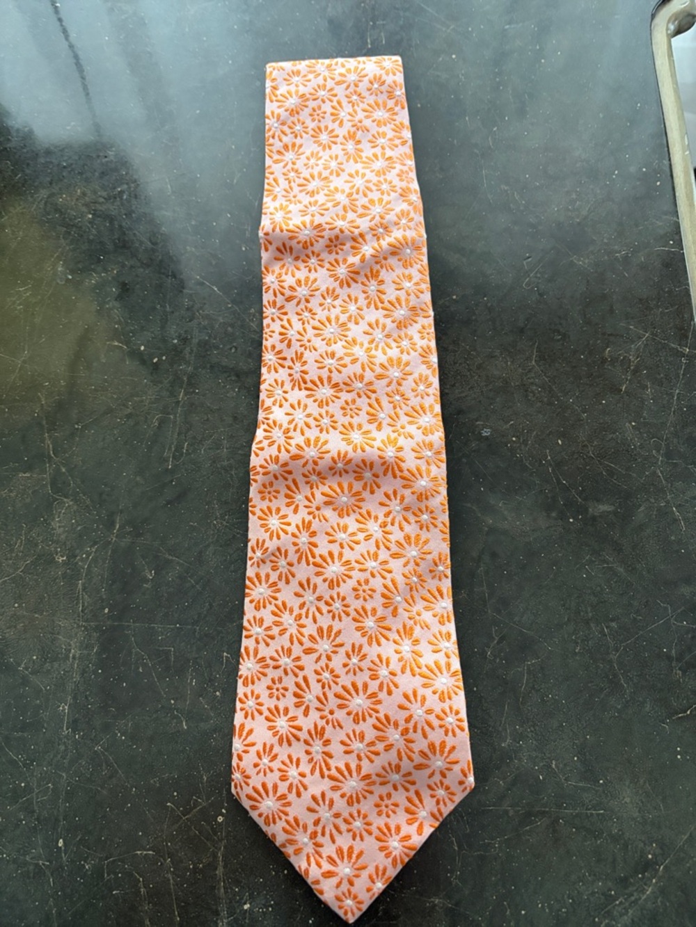 Boss Pink and Orange Floral Silk Tie